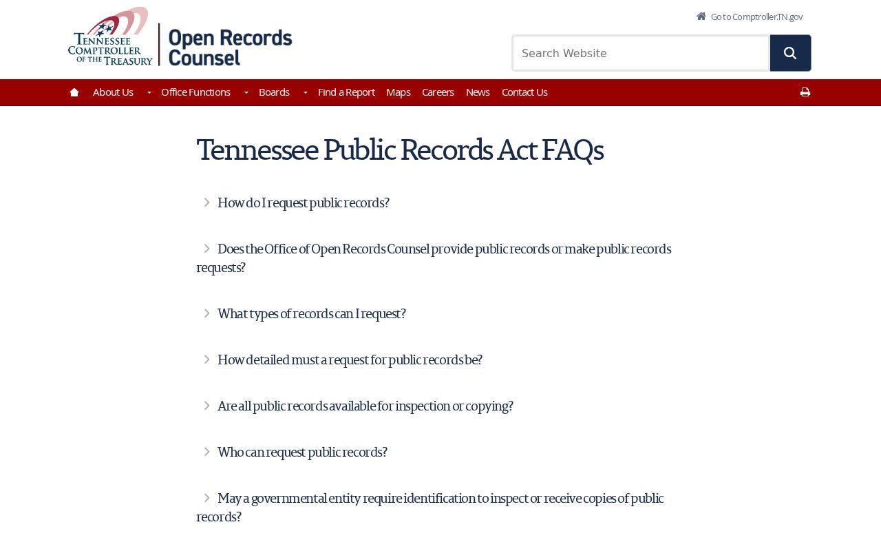 Smith County municipal warrant reference, Tennessee Public Records Act guidance