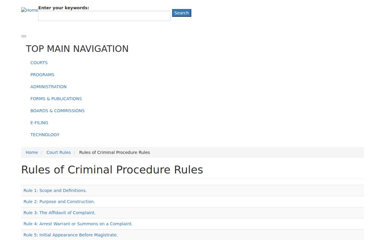Tennessee criminal procedure rule index for Smith County bench warrant process